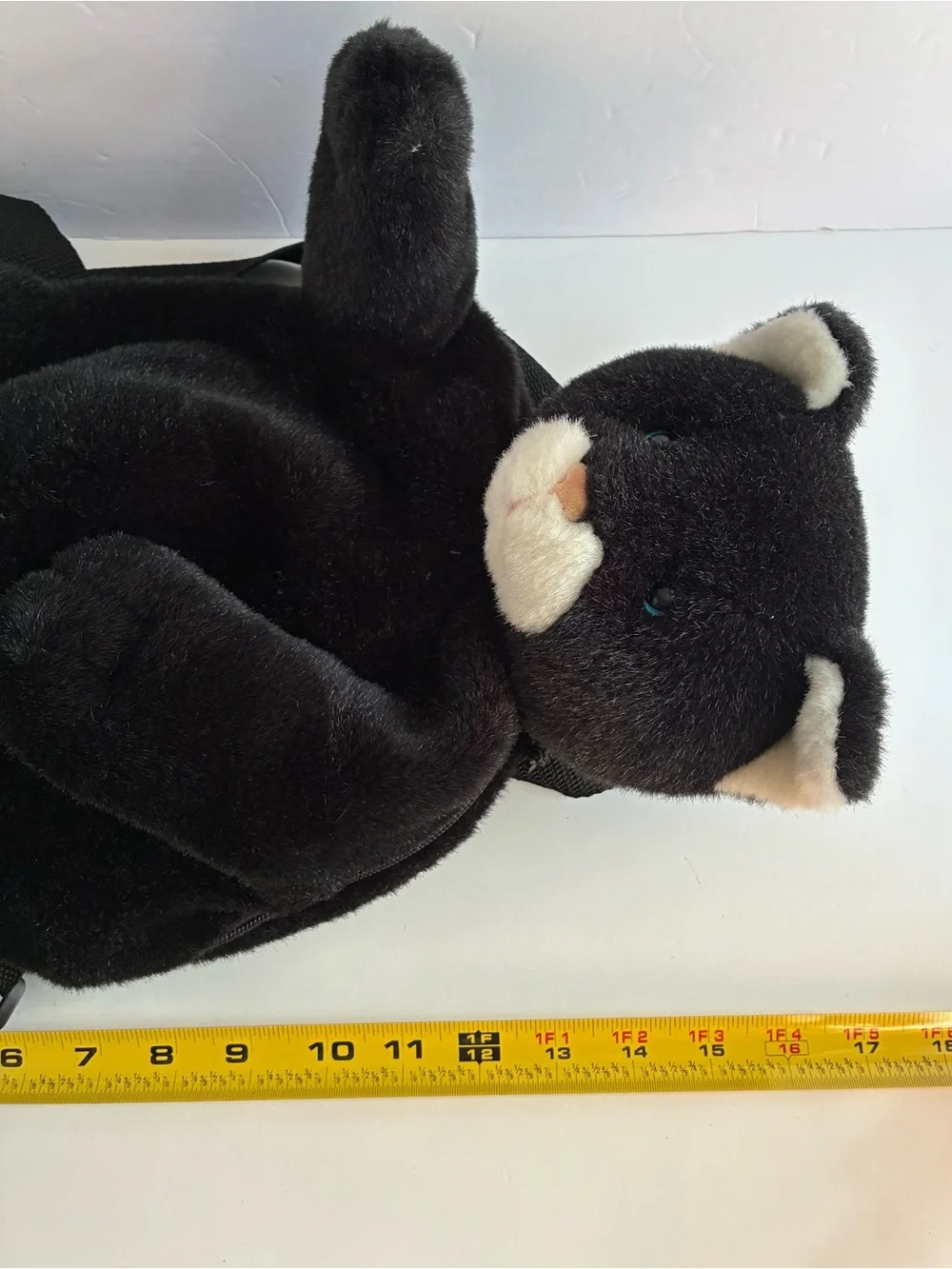 Vintage Mango Kids Black Cat Plush Backpack